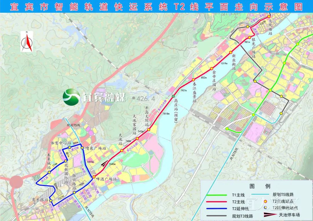 柏溪⇌大观楼！宜宾智轨T2线即将全线开通(图1)